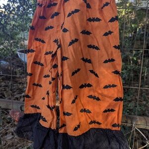 free with any purchase Kids Halloween Bat Print Orange Pants